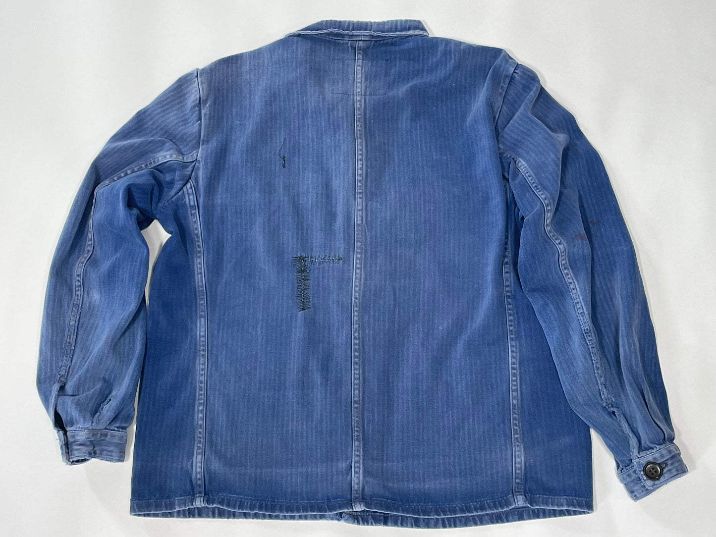 1950's 100% Cotton French Blue Herringbone Workwear Jacket