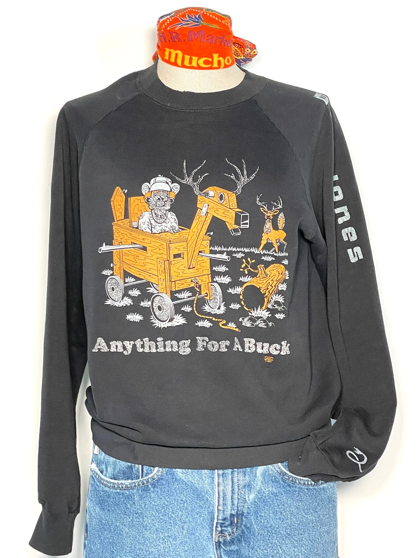 1980s 100% Cotton "Anything for a Buck" Sweatshirt