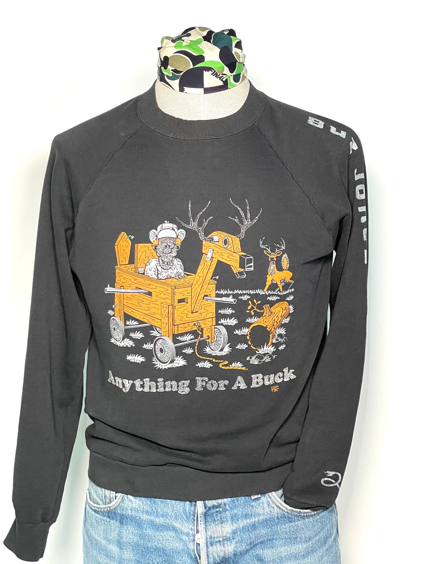 1980s 100% Cotton "Anything for a Buck" Sweatshirt