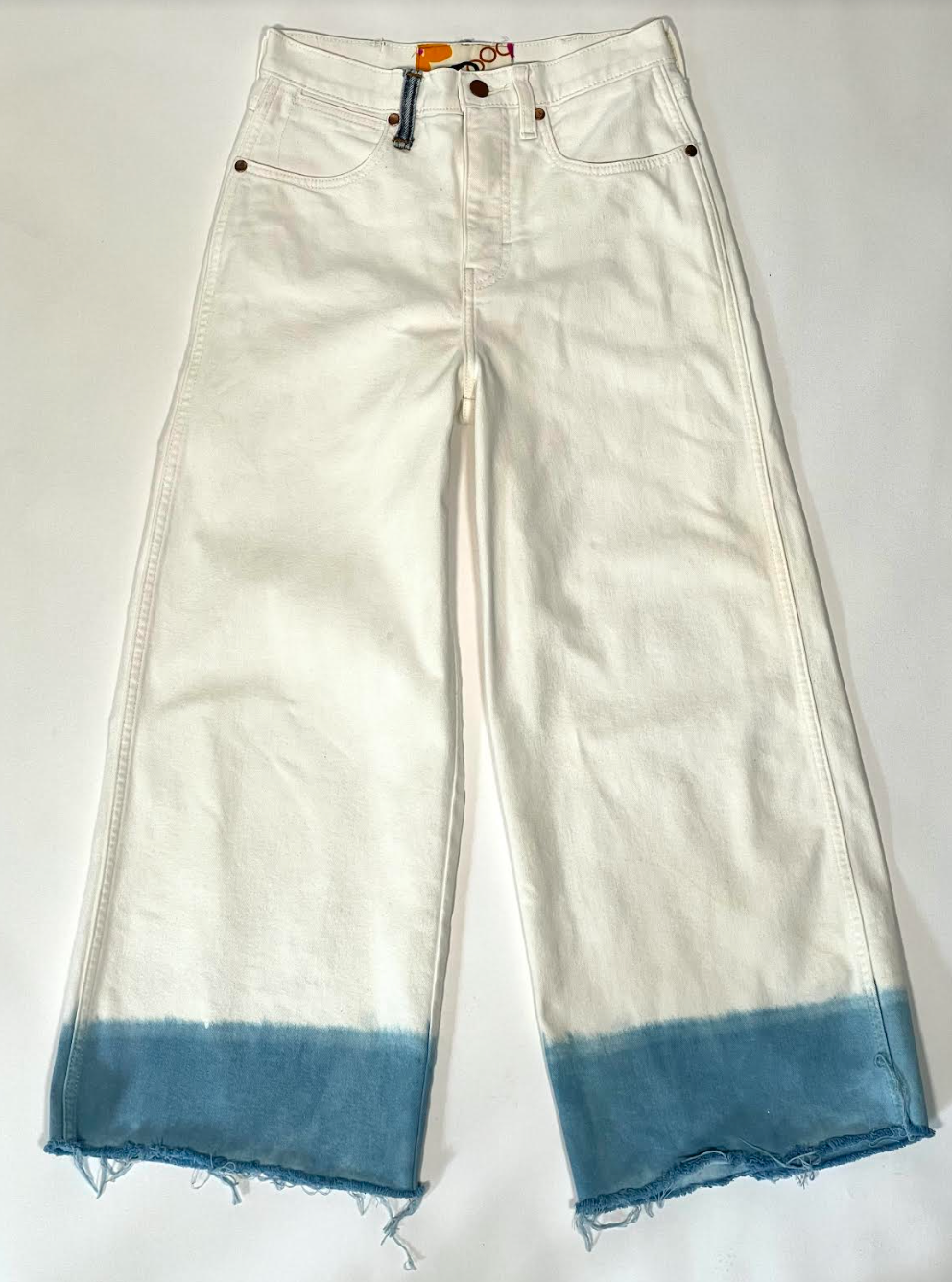 1990's White Wrangler Cropped Wide Leg