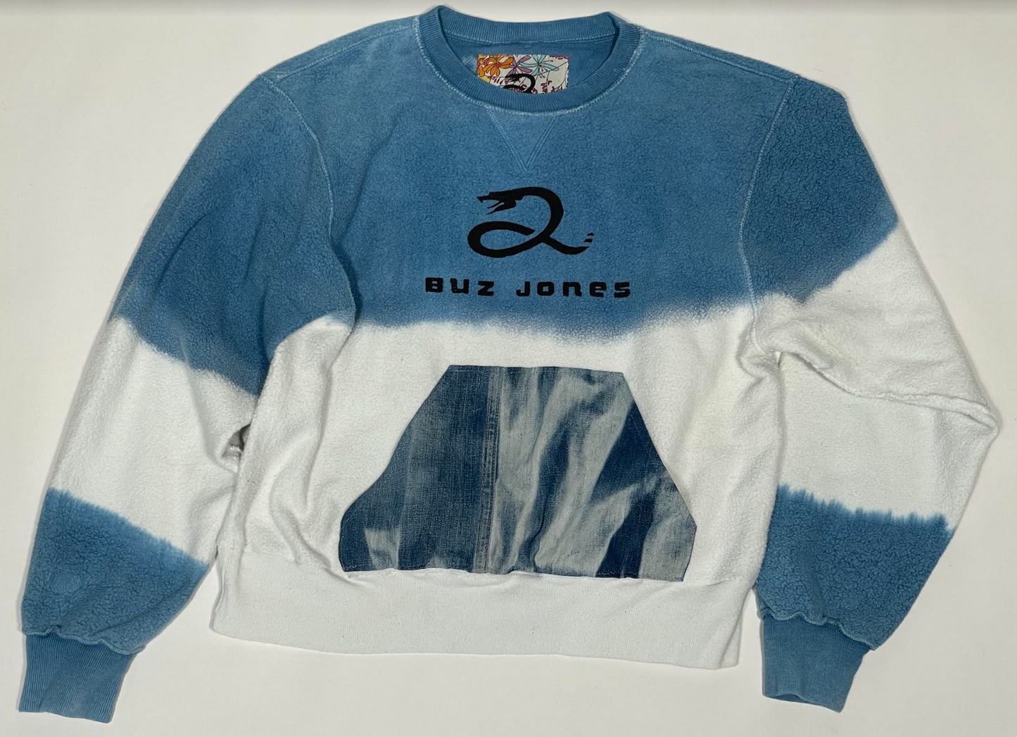 2000's Indigo Dipped Denim Pocket Sweatshirt