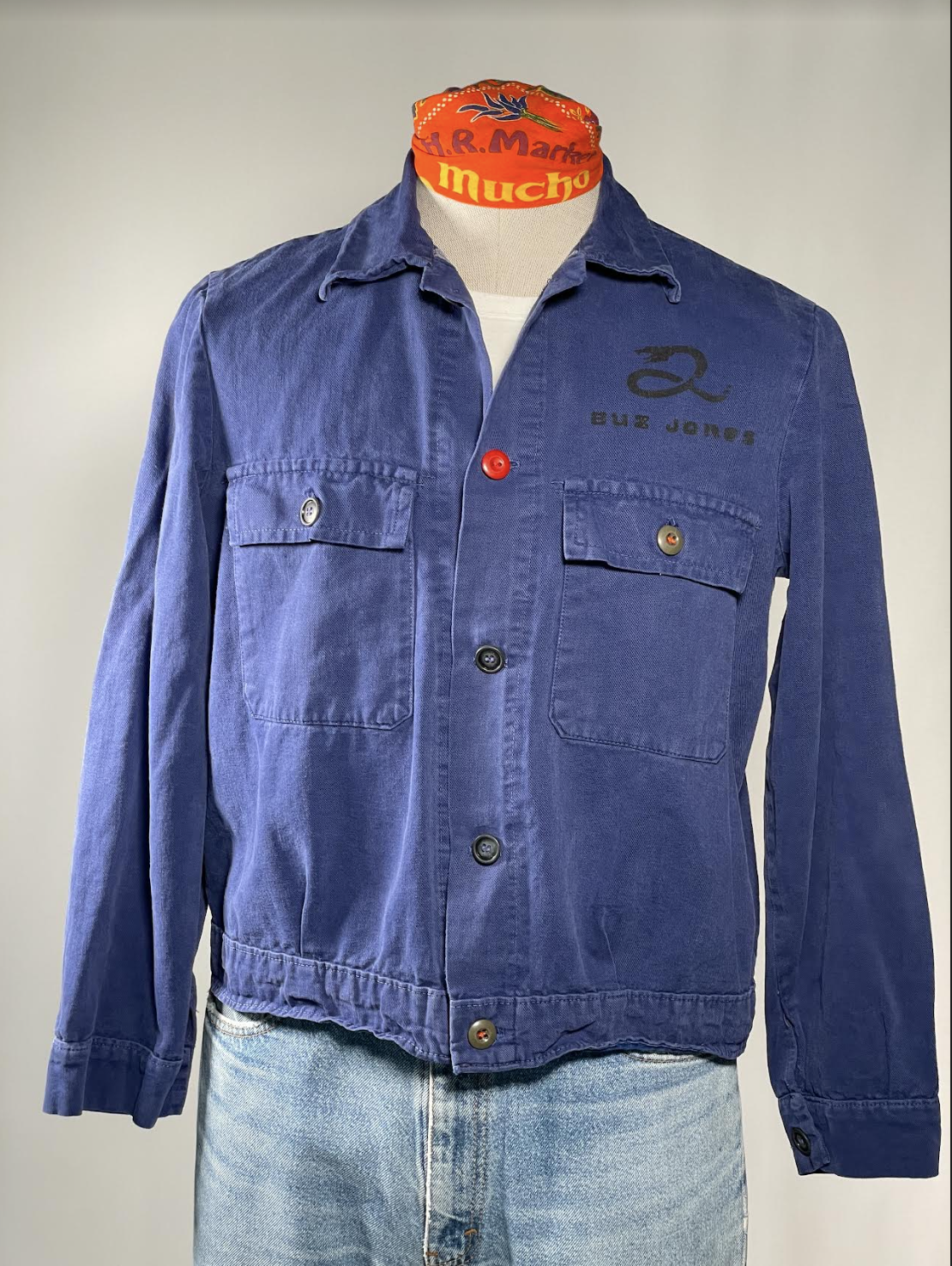 1950's 100% Cotton French Blue Twill Workwear Jacket