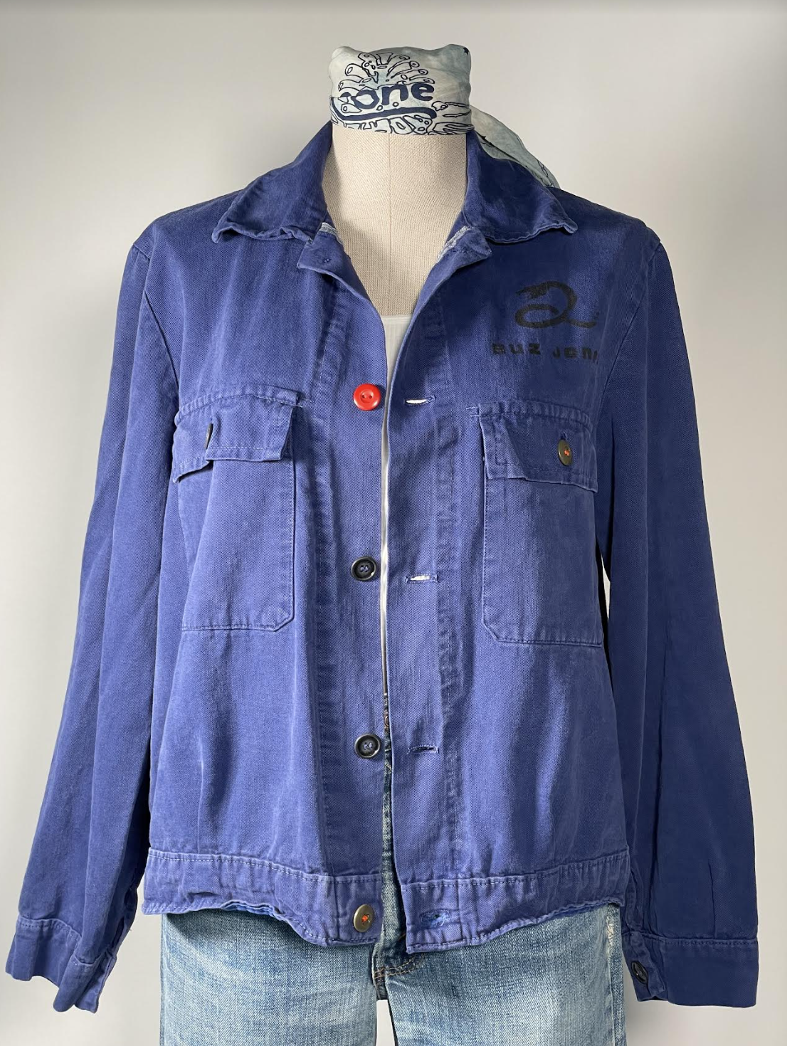 1950's 100% Cotton French Blue Twill Workwear Jacket