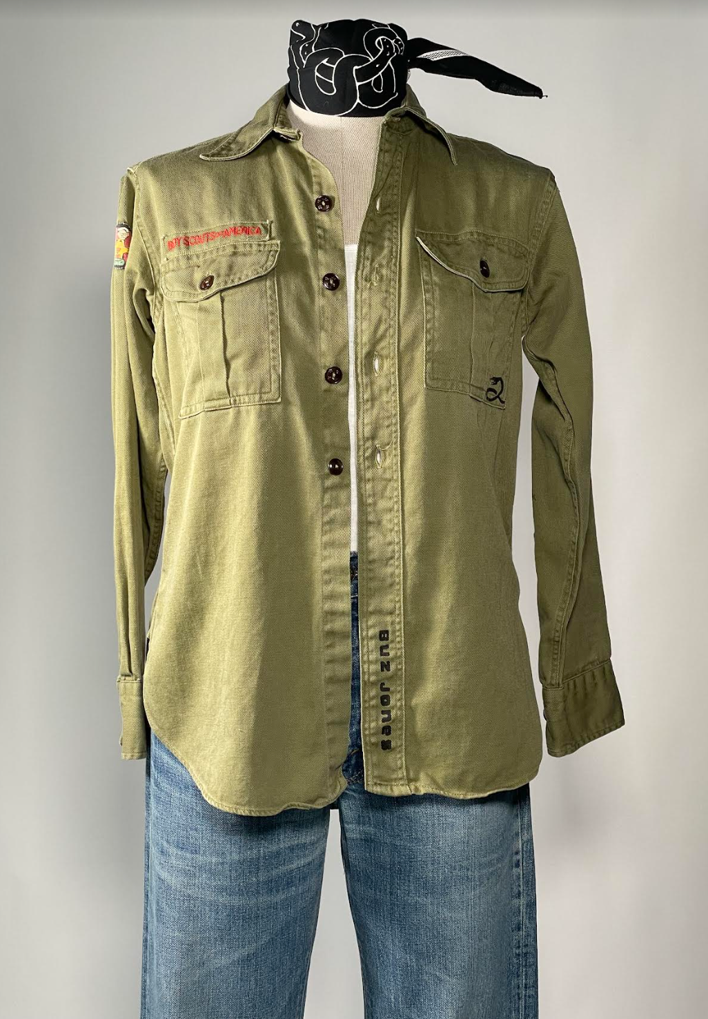 1970's 100% Cotton Green Boy Scout Shirt