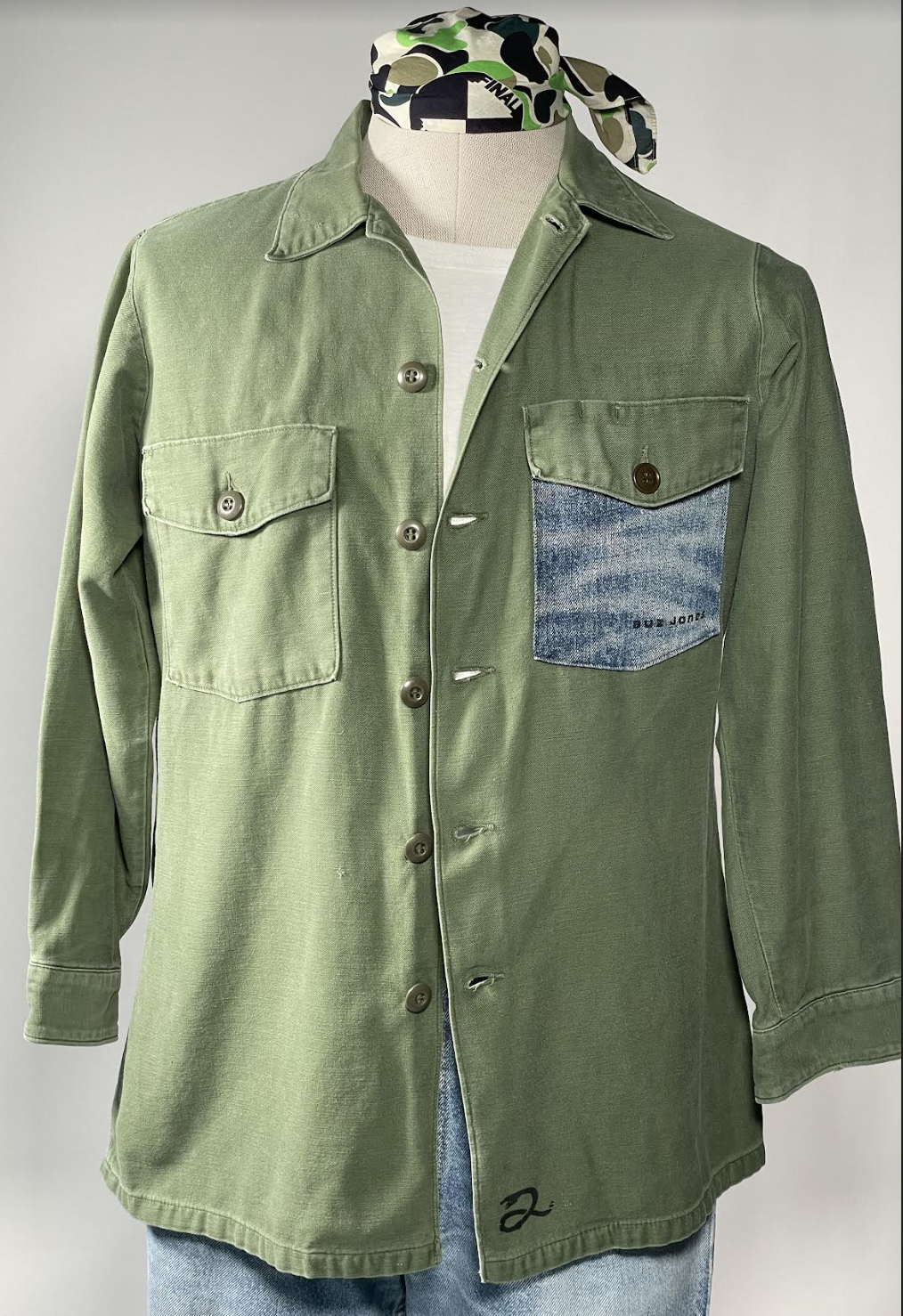 1970's 100% Cotton Green Army Shirt