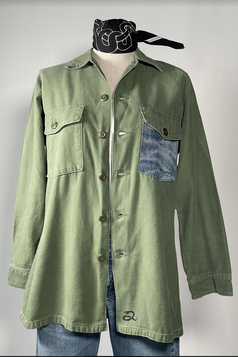 1970's 100% Cotton Green Army Shirt