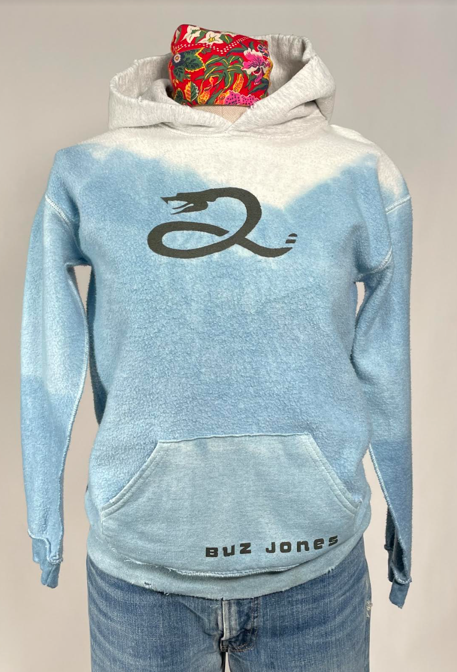 Early 2000's Natural Indigo Dipped Hoodie Sweatshirt