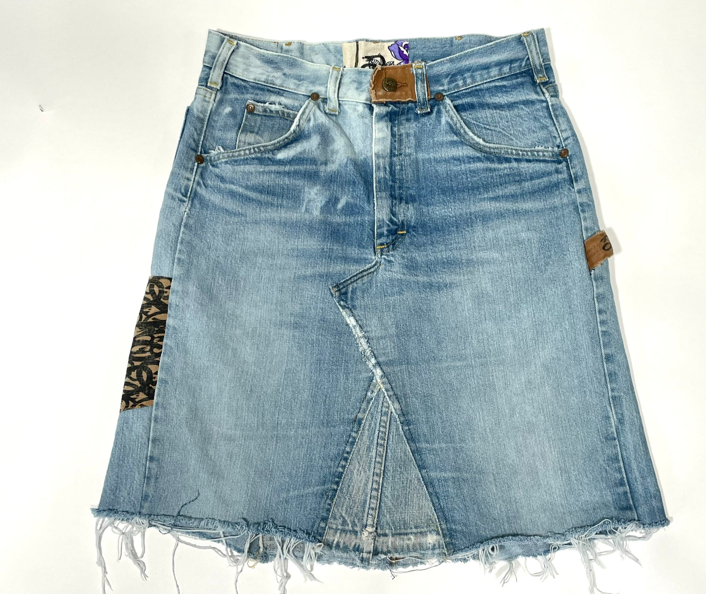 1970's Well Worn Denim Skirt